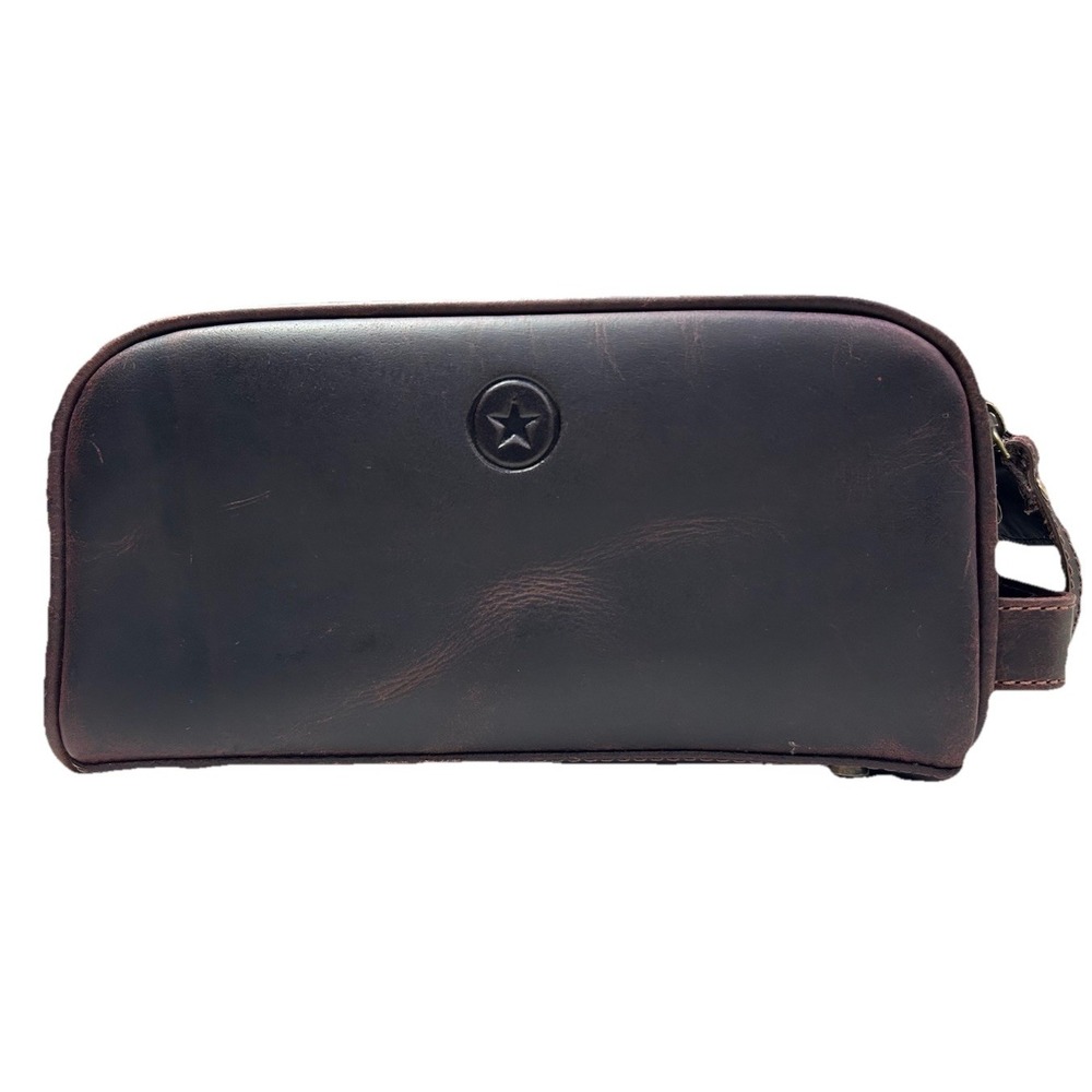 Aaron Leather Goods‎ Toiletry Bag Waterproof Lining Grooming Travel 3k